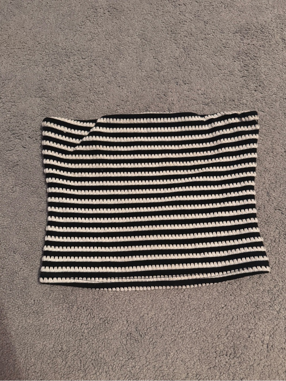 Black and White Striped Tube Top